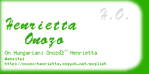 henrietta onozo business card